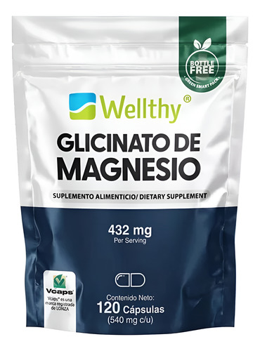 [WELGLM120] Wellthy Glicinato de magnesio 120caps