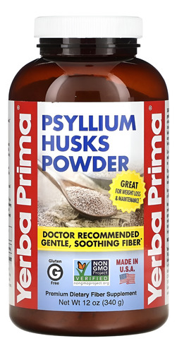 [YERBA-21-PSYLL-340] Yerba Prima Psyllium Husks powder 340g