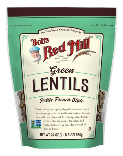 [BRMGRNLTS680] Bobs Red Mill Green Lentils 680g