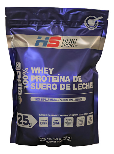 [HSWHPRVA495] Hero Sport 100% Whey protein vanilla 495g