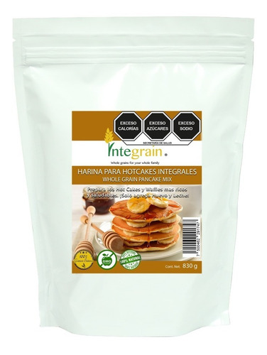 [INTE-12-HHWA-830-F] Integrain Harina Preparada Hotcakes Y Waffles 830g