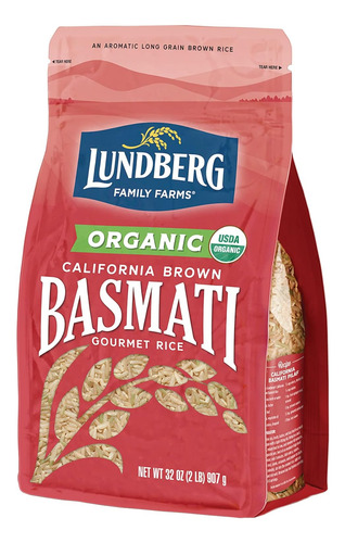 [LUNDBBRBASR907] Lundberg brown organic basmati rice 907g