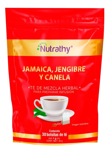 [NUTR-22-JJC-30-F] Nutrathy Té Jamaica Jengibre Canela 30bolsitas