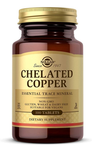 [GARCHPPR100] Solgar Chelated Copper 100tabs