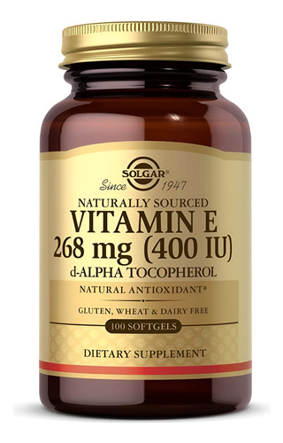 [SGA21VE268A100] Solgar Vitamin E 268mg 400iu D-alpha Tocopherol 100softgels