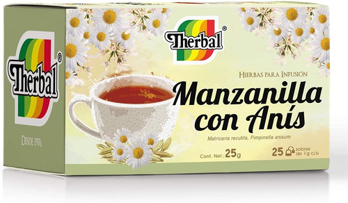 [THER-22-MCA-25-F] Therbal Te Manzanilla Con Anís Para Infusión 25 Sobres
