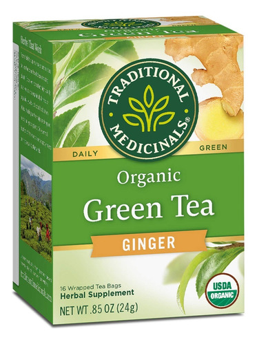 [TRAME-22-TVJ-16S] Traditional Medicinals Green Tea Ginger 16bags