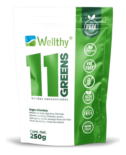 [BIO-20-NUGRE-250] Wellthy 11 Greens Super Foods 250g