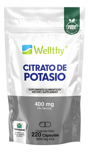 [WELLCITPOT220] Wellthy Citrato de Potasio 220caps