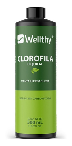 [WEL-21-CLOR-500-F] Wellthy Clorofila Liquida Menta Hierbabuena 500ml