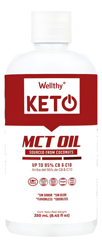 [WELLKEMCT250] Wellthy Keto Aceite de coco MCT 250ml