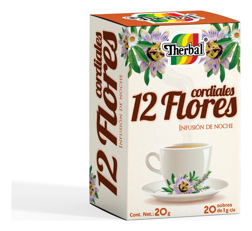 [THER12CORF20] Therbal 12 Cordiales flores 20sobres
