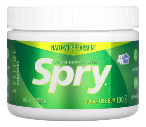 [SPRSFGUSP100] Spry Dental Defense System Sugar Free Gum Spearmint 100pc