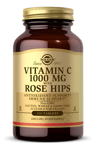 [SGAR21VITCS100] Solgar Vitamin C Rose Hips 1000mg 100tabs