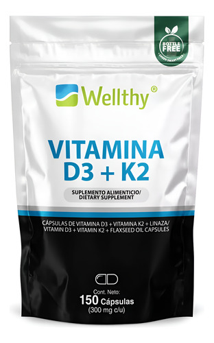 [WELLVD3K2150] Wellthy Vitamina D3 + K2 150caps