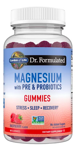 [GOLDFMAPPRA60] Garden of Life Dr. Formulated Magnesium with Pre & Probiotics Gummies Raspberry 60gum