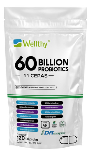 [WELPROB60B120] Wellthy Probioticos 60 Billones 11 Cepas 120cap