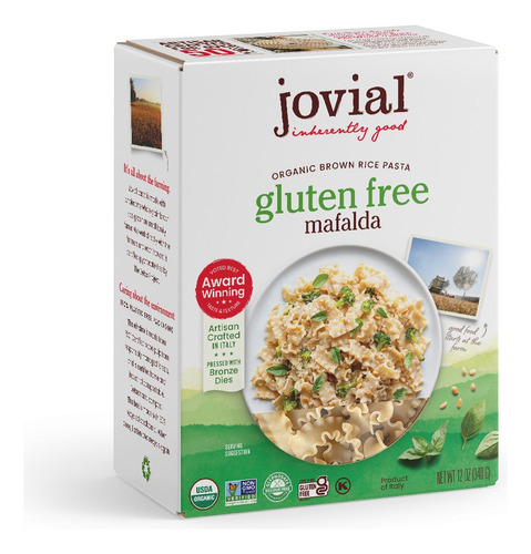 [JOVGFBRPMAF340] Jovial Organic Brown Rice Pasta Gluten Free Mafalda