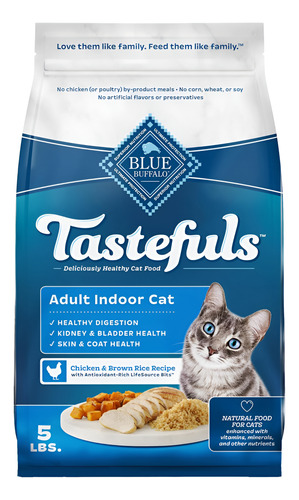 [BBTACFICHBR2200] Blue Buffalo Tastefuls Adult Cat food indoor Chicken brown rice 2.2kgs